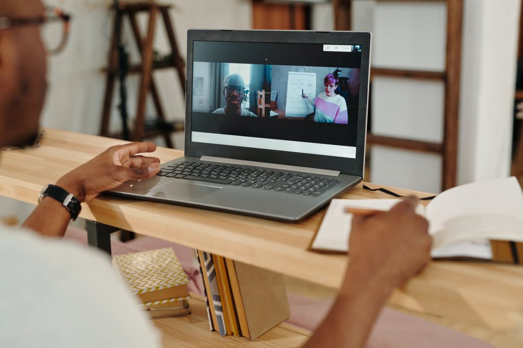 A black student in an online class