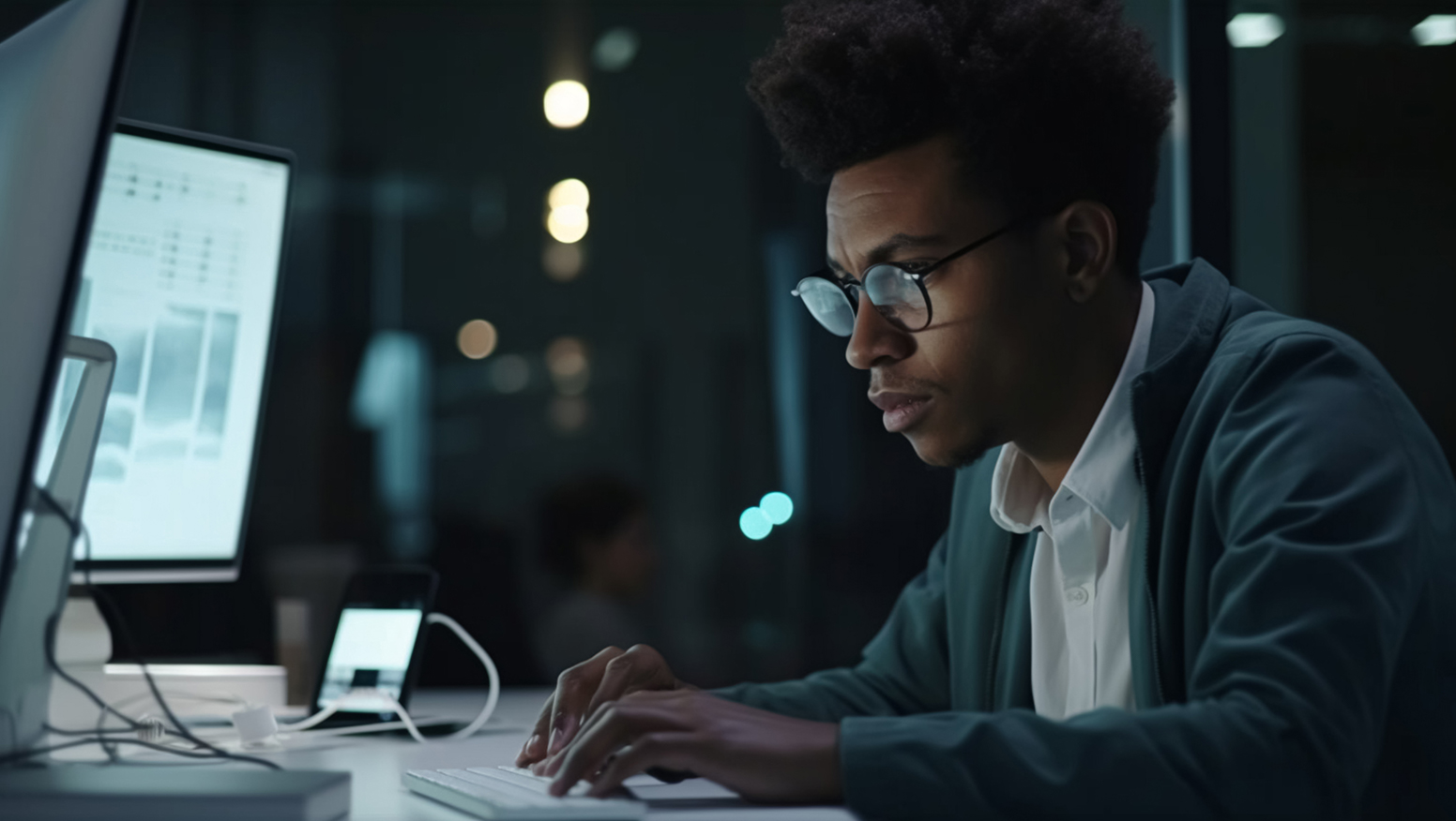 african-american-man-working-computer-created-with-generative-ai-technology